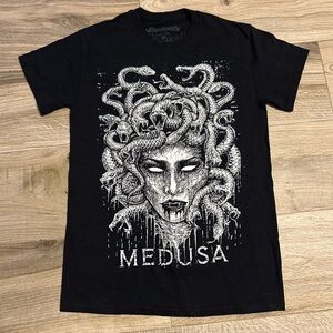 Spencer's Black Short Sleeve Tees with Artistic Designs